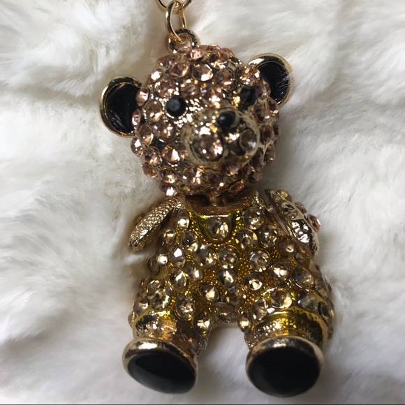 New Teddy Bear swarovski like key chain accessory - Picture 2 of 6